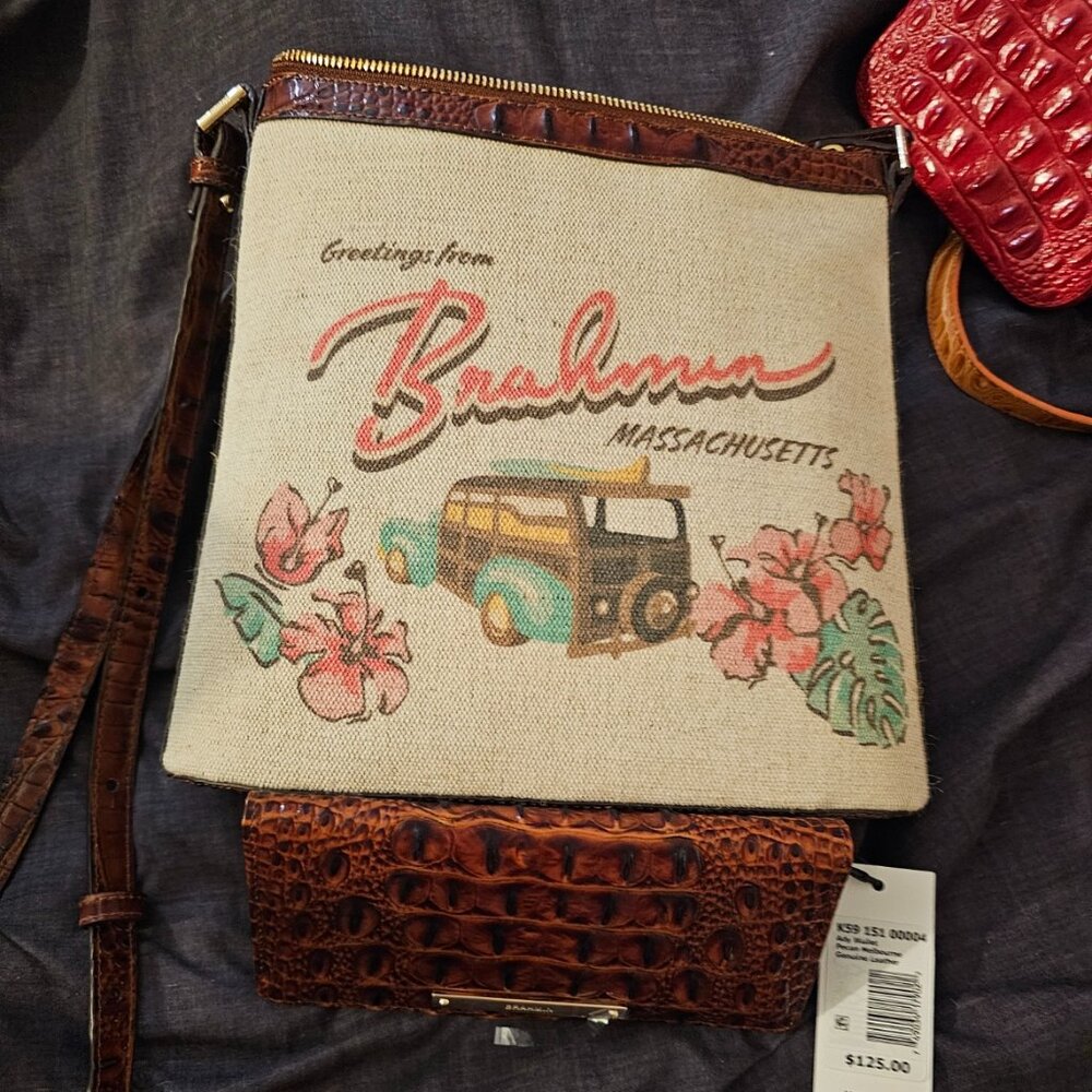 Brahmin Katie Pecan Pipa with matching Pecan Wallet